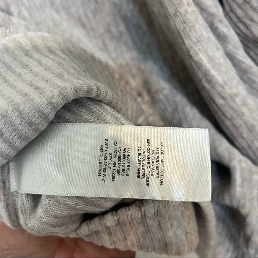 Aritzia Wilfred free organic cotton Gray Ribbed Crewneck Casual Pullover comfy - Picture 5 of 8